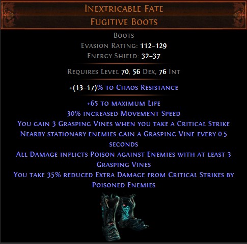 PoE Inextricable Fate Fugitive Boots